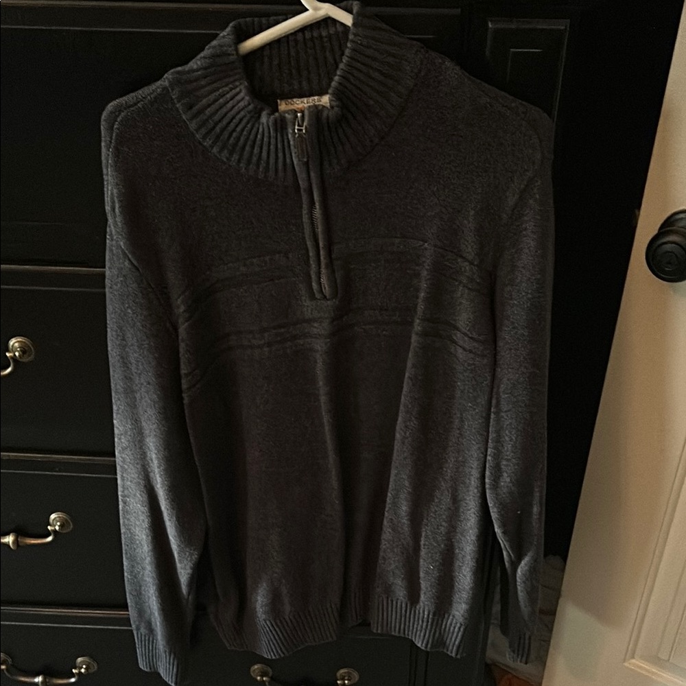 Men's Gray Quarter-Zip Sweater